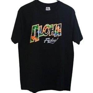 808 ALL DAY Aloha 808 Aloha Black Graphic Shirt Size Medium EUC #7028